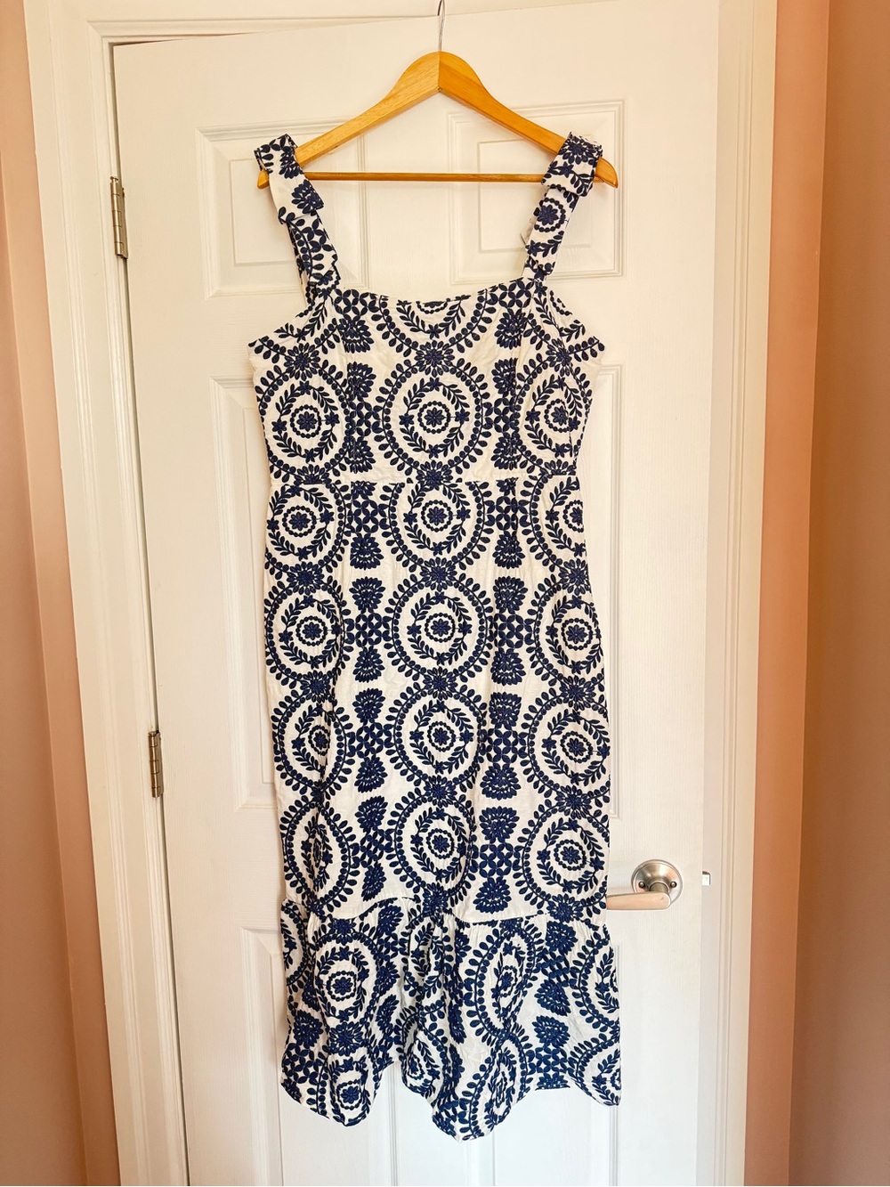 NWOT - Adelyn Rae Navy and White Printed Midi Dress